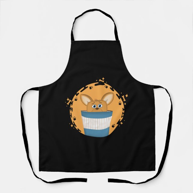 corgi in a coffee mug apron (Front)