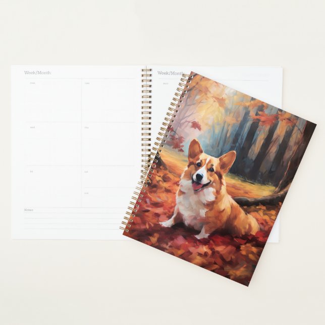 Corgi in Autumn Leaves Fall Inspire Planner (Display)