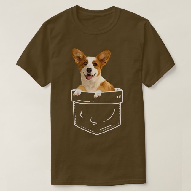 Corgi In Pocket  Corgi Dog Lover  T-Shirt (Design Front)