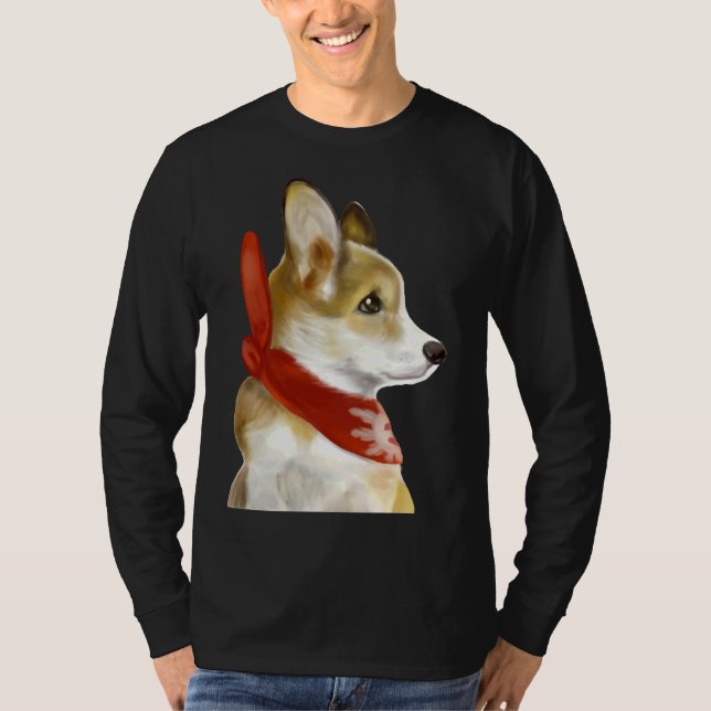 Corgi In Red T-Shirt (Front)