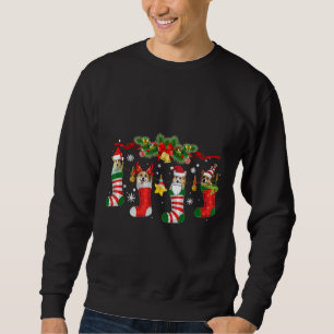 Corgi In Socks Reindeer Christmas Snow Funny Dog X Sweatshirt