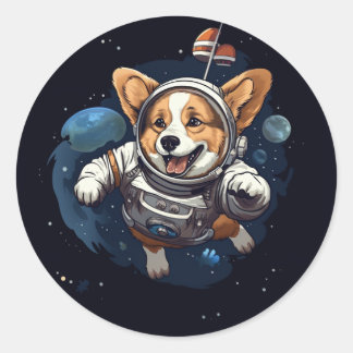 corgi in space sticker