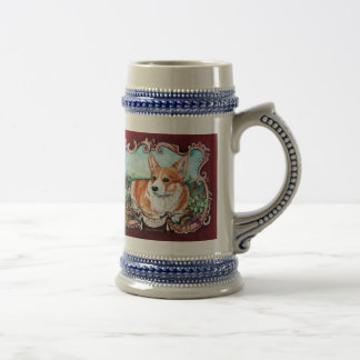 Corgi in the Garden! Beer Stein