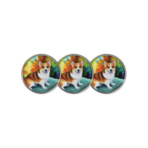 Corgi in the Garden Golf Ball Markers