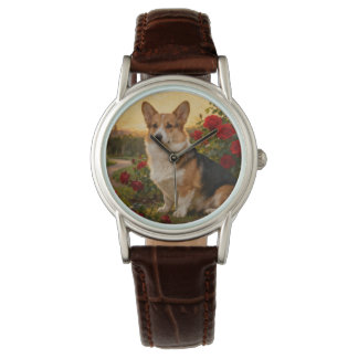 Corgi in the Roses II Watch