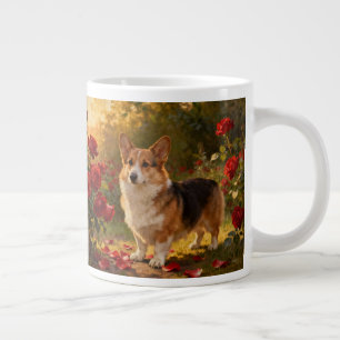 Corgi in the Roses V Giant Coffee Mug