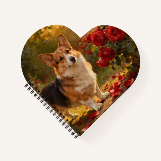 Corgi in the Roses V Notebook (Front)