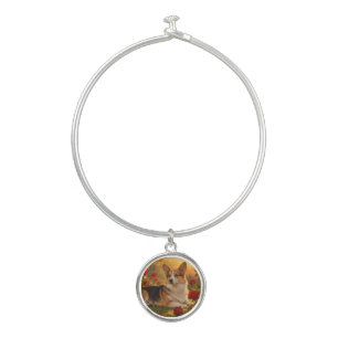 Corgi in the Roses VI Bangle Bracelet