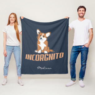 Corgi Incognito Dog Mom Gag Fleece Blanket