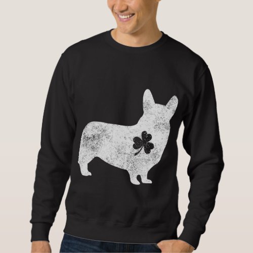 Corgi Irish Clover St Patricks Day Dog Lover Gift Sweatshirt