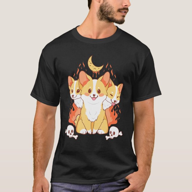 Corgi Kavaii Plush Dog Corgi Stuff T-Shirt (Front)