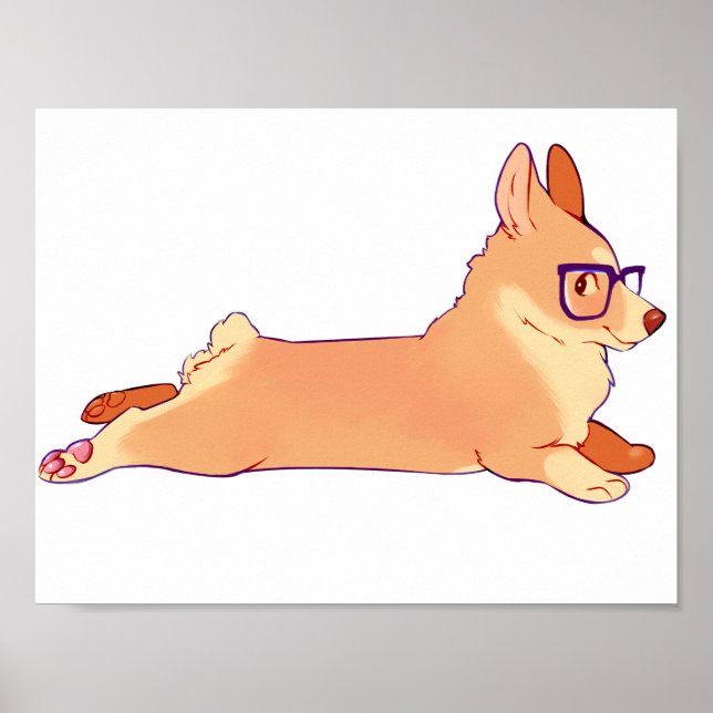 Corgi laying down poster (Front)