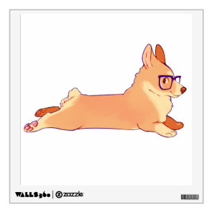 Corgi laying down wall decal