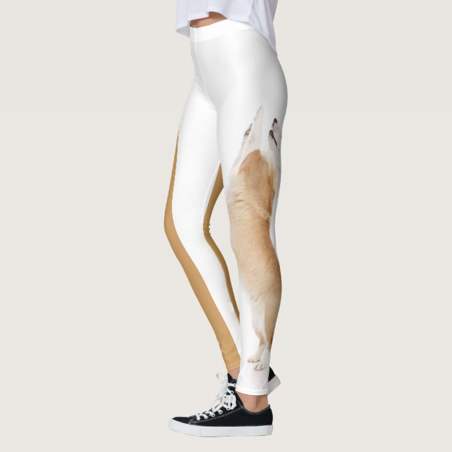 Corgi Leggings--Foxy Treats Leggings (Left)
