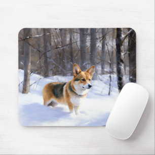 Corgi Let It Snow Christmas Mouse Pad