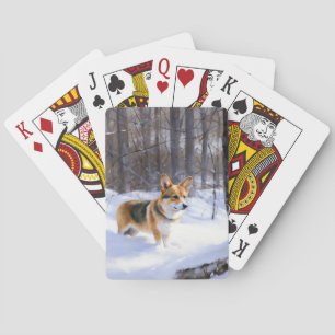 Corgi Let It Snow Christmas Poker Cards
