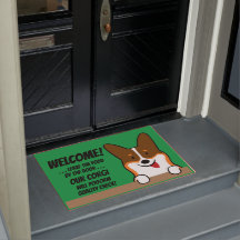Corgi Life | Door Mat | Tricolor | v1