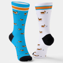 Corgi Life | Men Socks | Tri w. Tail v1 | Blue