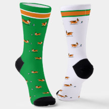 Corgi Life | Men Socks | Tri w. Tail v2 | Green