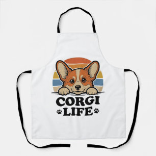 Corgi Life Shirt Vintage Engraving Dog Lover Art_1 Apron