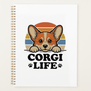 Corgi Life Shirt Vintage Engraving Dog Lover Art_1 Planner