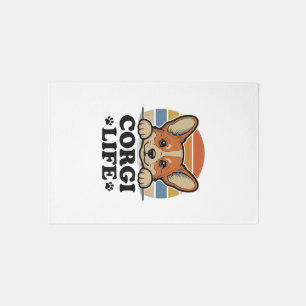 Corgi Life Shirt Vintage Engraving Dog Lover Art_1 Rug