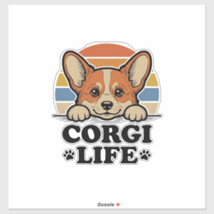 Corgi Life Shirt Vintage Engraving Dog Lover Art_1 Sticker