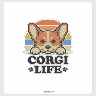 Corgi Life Shirt Vintage Engraving Dog Lover Art_1 Sticker