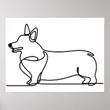 Corgi Line Drawing