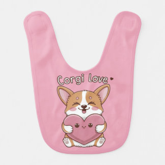 Corgi Love  Baby Bib