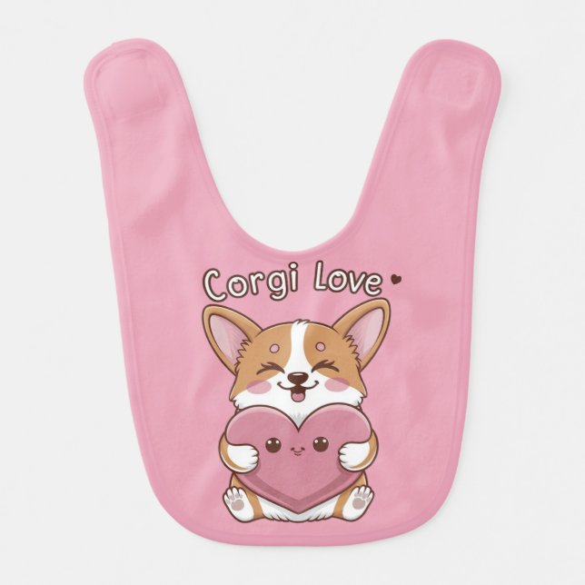 Corgi Love  Baby Bib (Front)