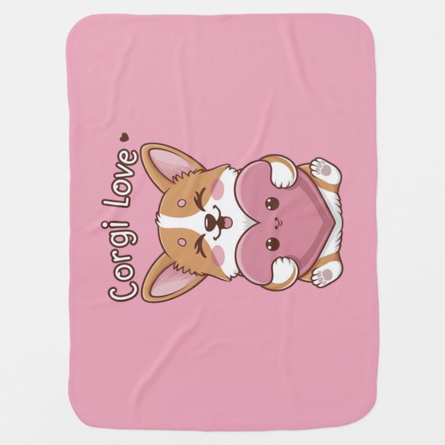 Corgi Love  Baby Blanket (Front)
