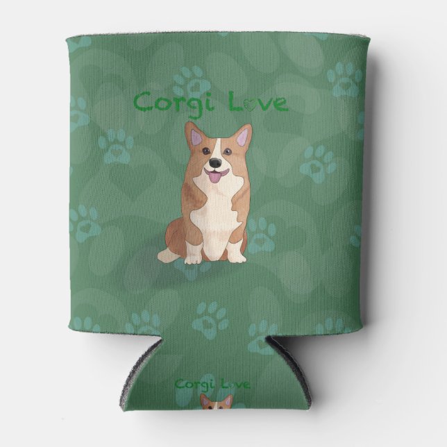 corgi love can cooler (Front)