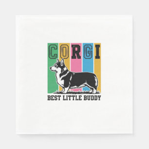 Corgi Love Shirt Vintage Engraving Dog Silhouette_ Napkins