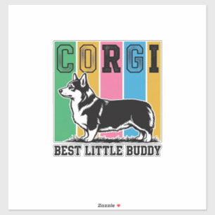 Corgi Love Shirt Vintage Engraving Dog Silhouette_ Sticker