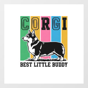 Corgi Love Shirt Vintage Engraving Dog Silhouette_ Window Cling
