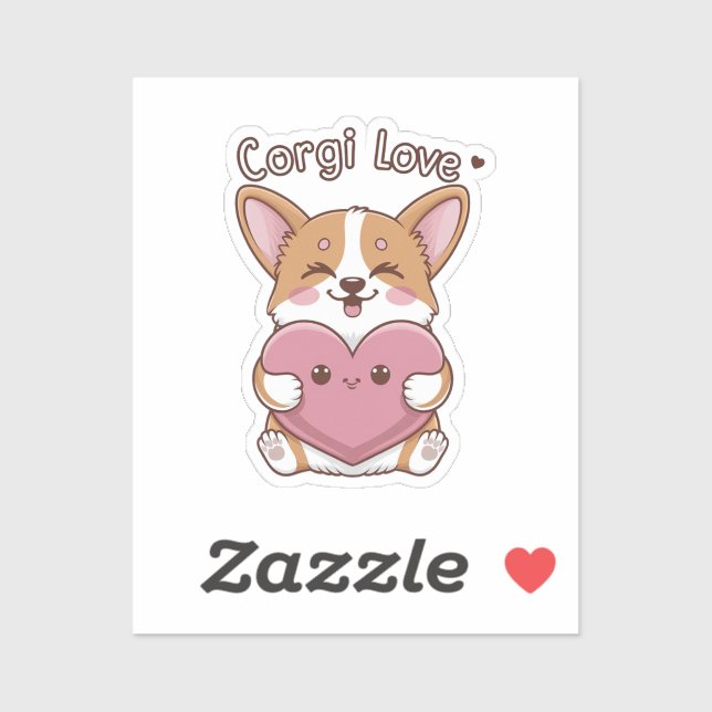 Corgi Love Sticker (Sheet)