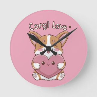 Corgi Love Wall Clock