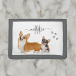 Corgi Love Watercolor Monogram Personalized   Trifold Wallet<br><div class="desc">This design may be personalized in the area provided by changing the photo and/or text. Or it can be customized by clicking Personalize this Template and then choosing the click to customize further option and delete or change the color of the background, add text, change the text color or style,...</div>