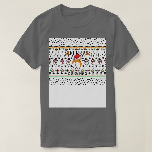 Corgi Lover Christmas Mask T-Shirt (Design Front)