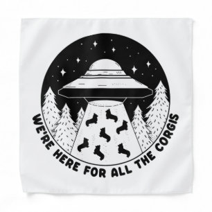 Corgi Lover Gift Women Ns Men Funny Ufo Alien Bandana