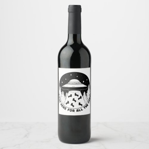 Corgi Lover Gift Women Ns Men Funny Ufo Alien Wine Label