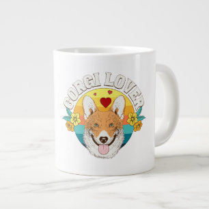 CORGI LOVER rainbow Giant Coffee Mug