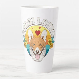 CORGI LOVER rainbow Latte Mug