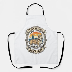 Corgi Lover Shirt Vintage Dog Dad Engraving Design Apron
