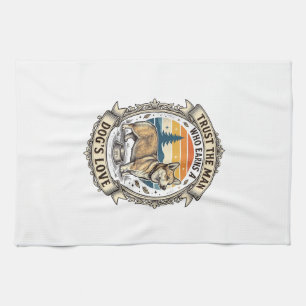 Corgi Lover Shirt Vintage Dog Dad Engraving Design Kitchen Towel