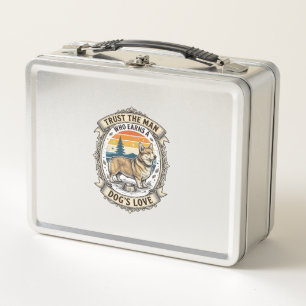 Corgi Lover Shirt Vintage Dog Dad Engraving Design Metal Lunch Box