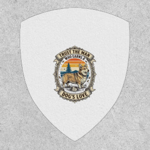 Corgi Lover Shirt Vintage Dog Dad Engraving Design Patch