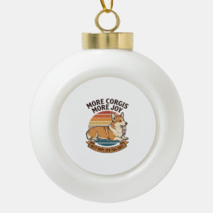 Corgi Lover Shirt Vintage Engraving Dog Quote Desi Ceramic Ball Christmas Ornament