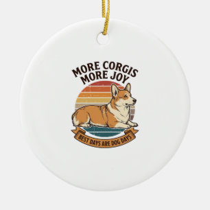 Corgi Lover Shirt Vintage Engraving Dog Quote Desi Ceramic Ornament